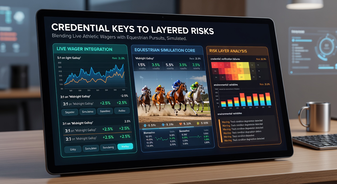 Diagram of credential flow connecting live sports bets, horse racing, virtual contests, casino games, and mobile rewards