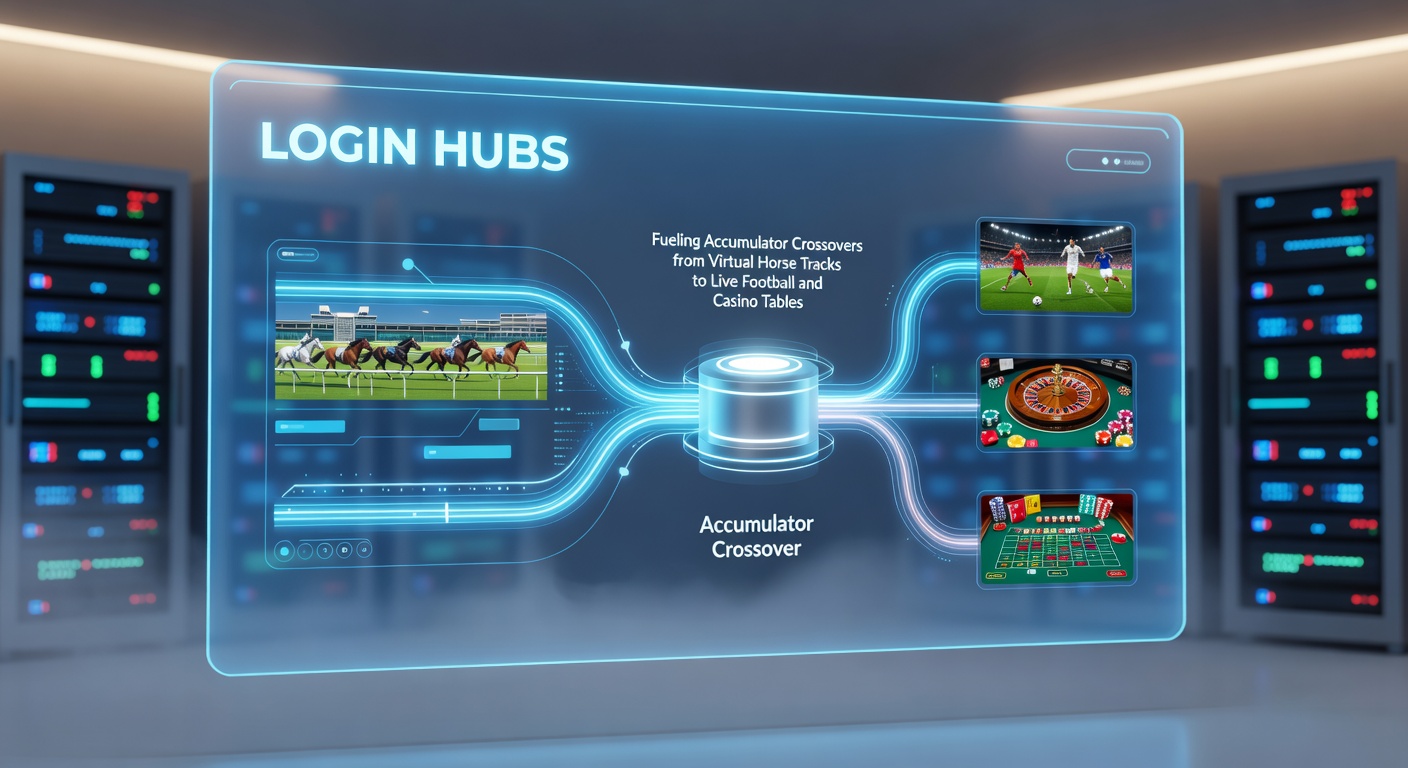 Diagram showing data flow between login authentication, virtual racing servers, soccer live feeds, and casino table engines